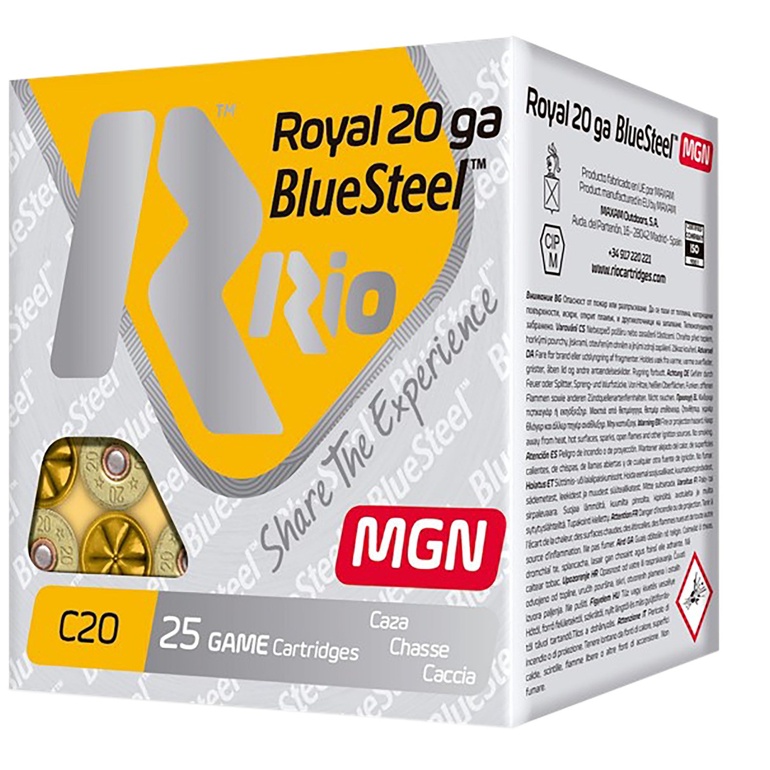 Rio Ammunition RBSM202 BlueSteel Royal 20Gauge 3 In 1oz 2Shot