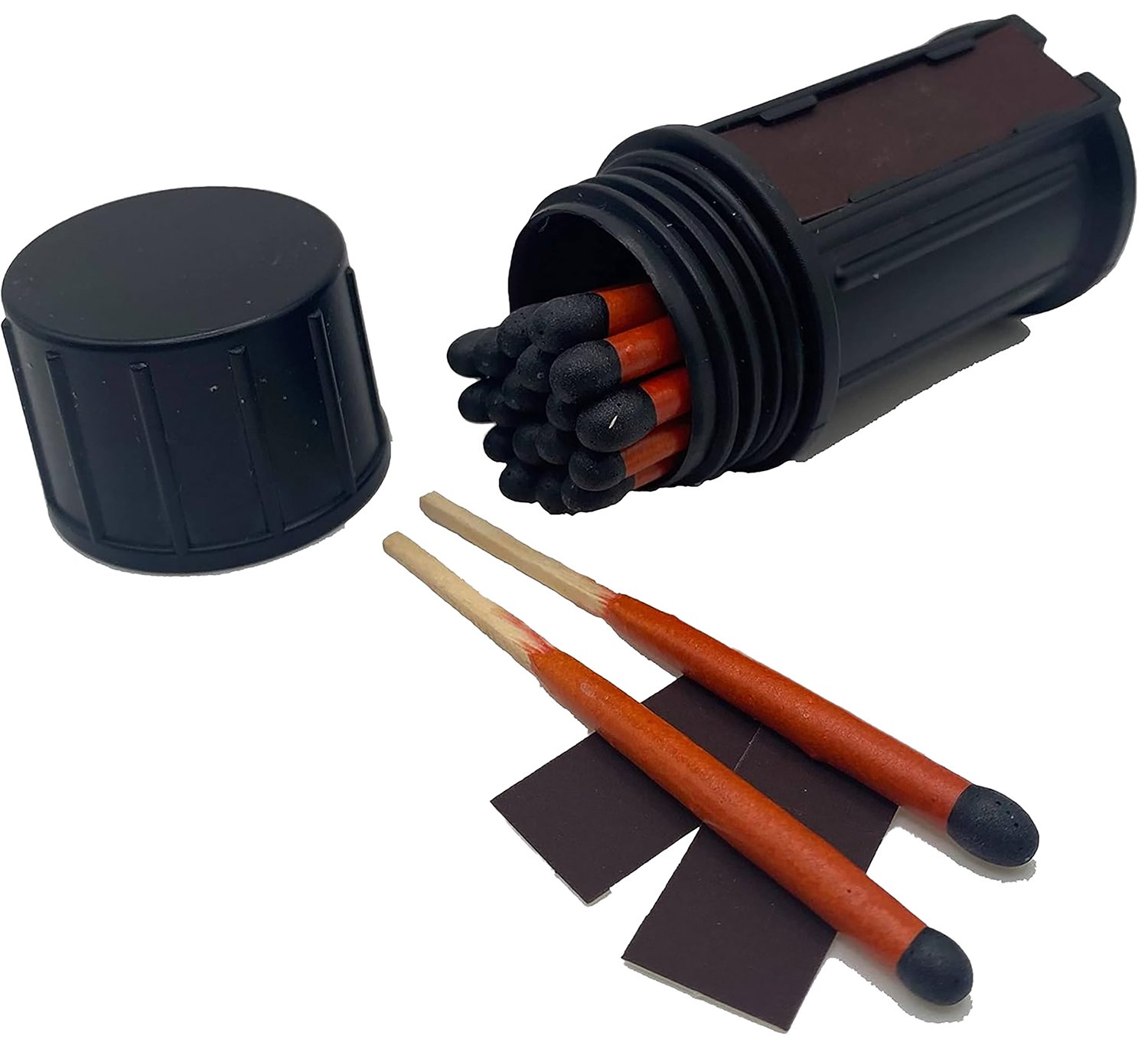 Black Beard Fire Starters MAT Stormproof Matches Black/Red 3" Long 20 Matches - BLACKBEARD - STORMPROOF MATCHES
