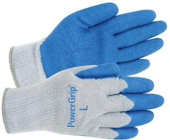 Red Steer A300-M PowerGrip Gloves Medium Blue Rubber Palm Knit Liner