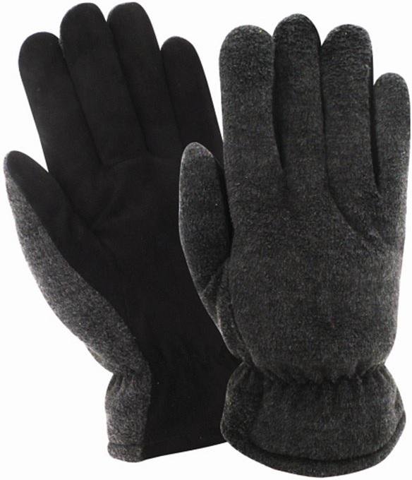 RED 150-L Large HeatSaver Thermal Lined Black Suede Deerskin Palm
