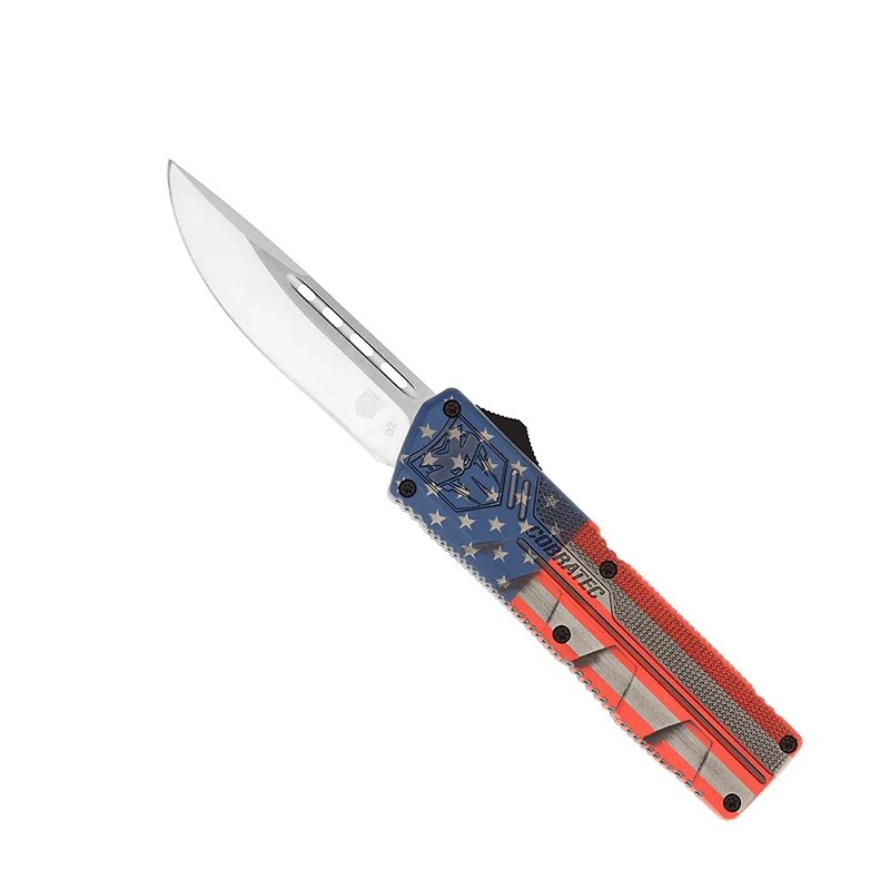 CobraTec AFCCTLWDNS Lightweight American Flag D2 Steel OTF Knife 3.25"