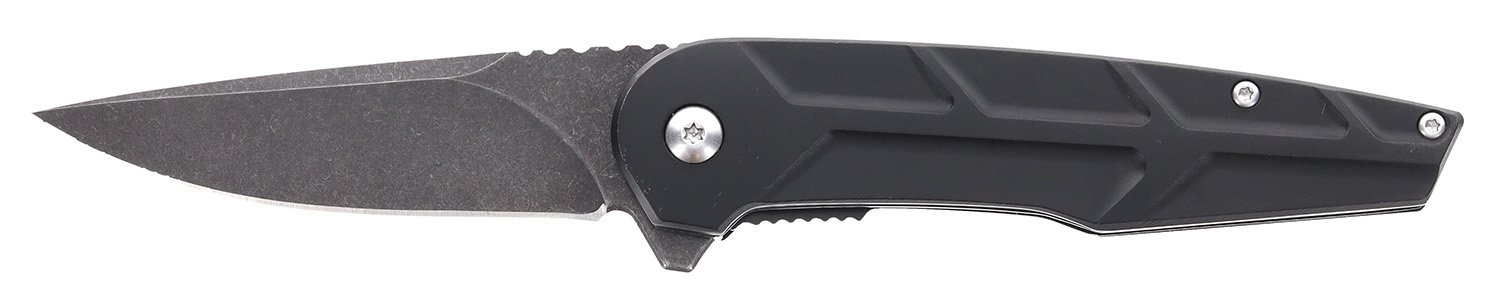 Schrade Reckon 1159329 - 3.25" Dark Stonewash D2 Steel Blade, Black Aluminum Handle, Nitro Assisted Opening