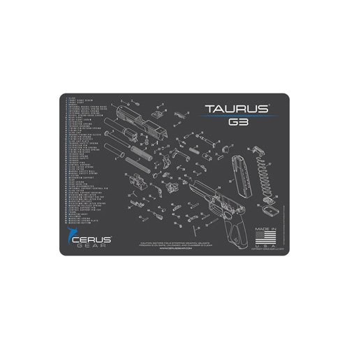 Cerus Gear Taurus G3 Schematic Handgun Mat 12x17 Charcoal Gray