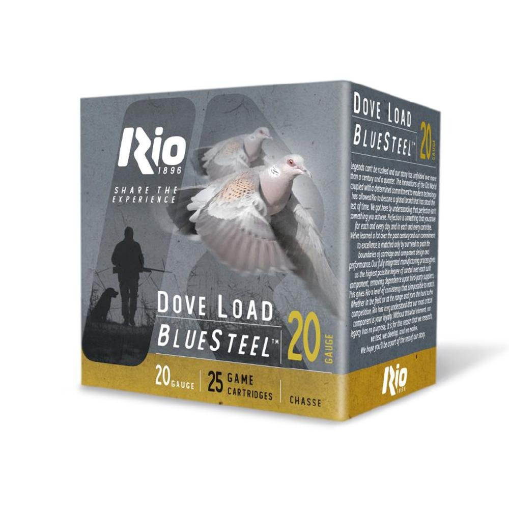 Rio Bluesteel Dove Load Shotshells 20 ga 3 1oz #6 1350 fps 25/ct