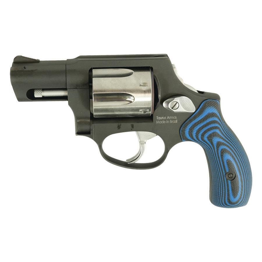 Taurus 856 Handgun .38 Spl 6rd Capacity 2 Barrel Matte Black Frame Stainless Cylinder VZ Blue Grip - Taurus International Manufacturing, Inc. - 38 SPECIAL +P