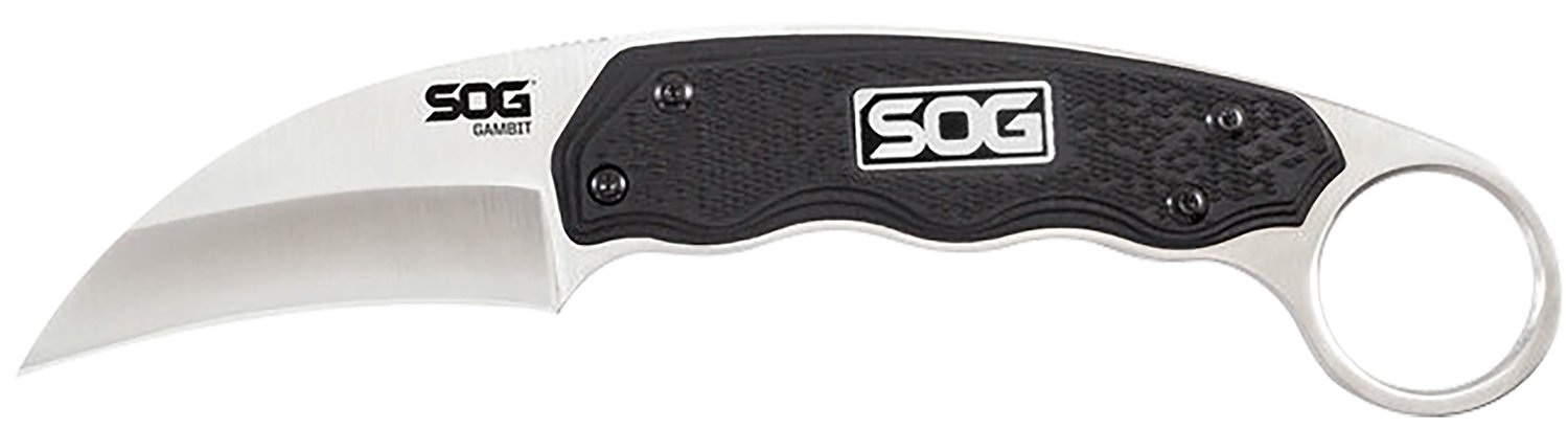 Buy SOG SOG-GB1001-C Gambit 2.58" Sheepsfoot Blade Black Handle with Sheath online