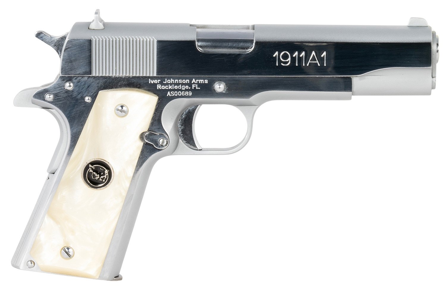 Iver Johnson Arms 1911A138CHRWP 38 Super 8+1 5" Stainless Steel Barrel - Iver Johnson - 38 Super