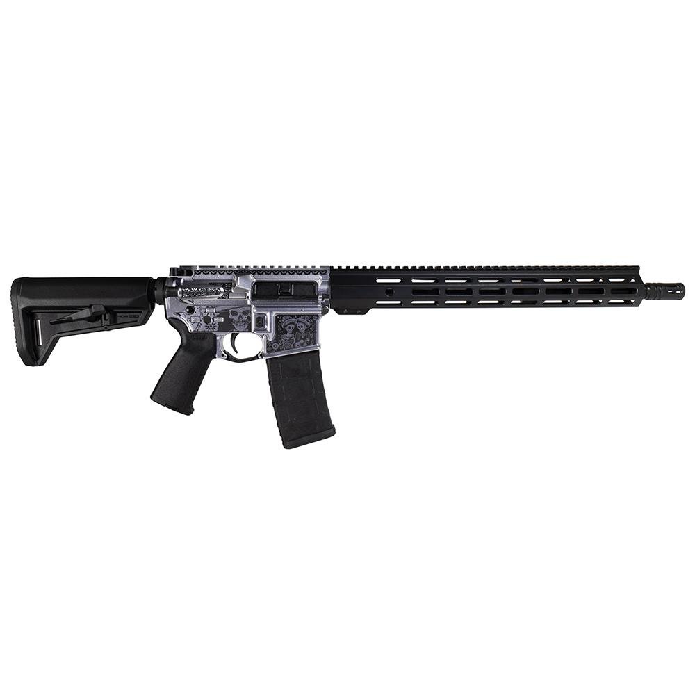 Shark Coast Tactical Day of the Dead Rifle 5.56mm 10rd Magazine 16 Barrel 15 MLOK Handguard California Compliant - Shark Coast Tactical - 5.56