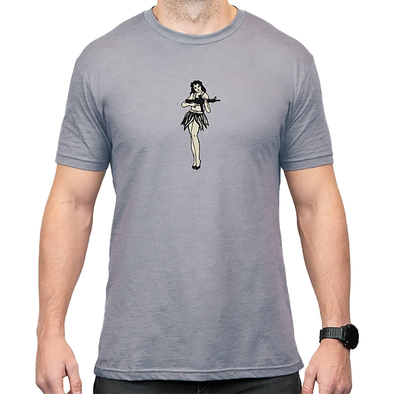 Magpul MAG1117-041 Hula Girl Grey Cotton/Polyester Short Sleeve Medium - Magpul Industries - SHORT SLEEVE