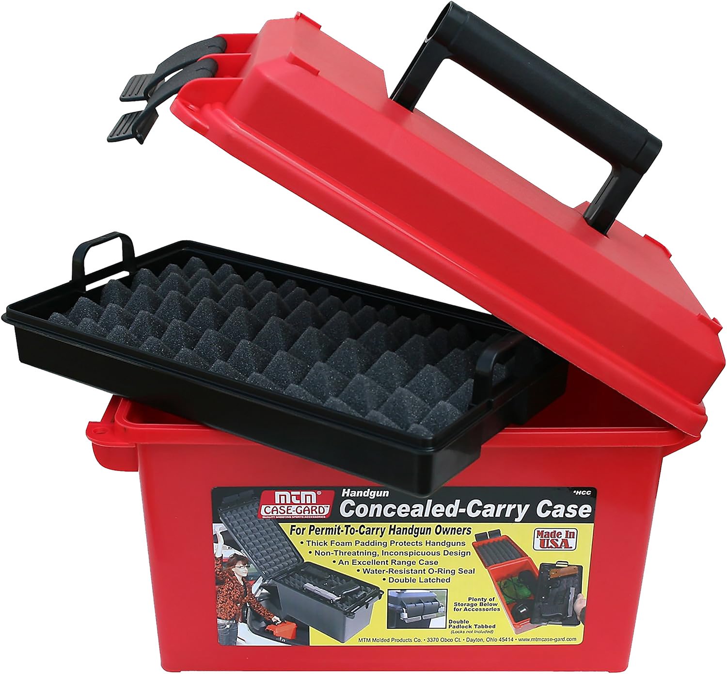 MTM Case-Gard Concealed Carry Case for Handguns - Red - MTM Case-Gard - RED