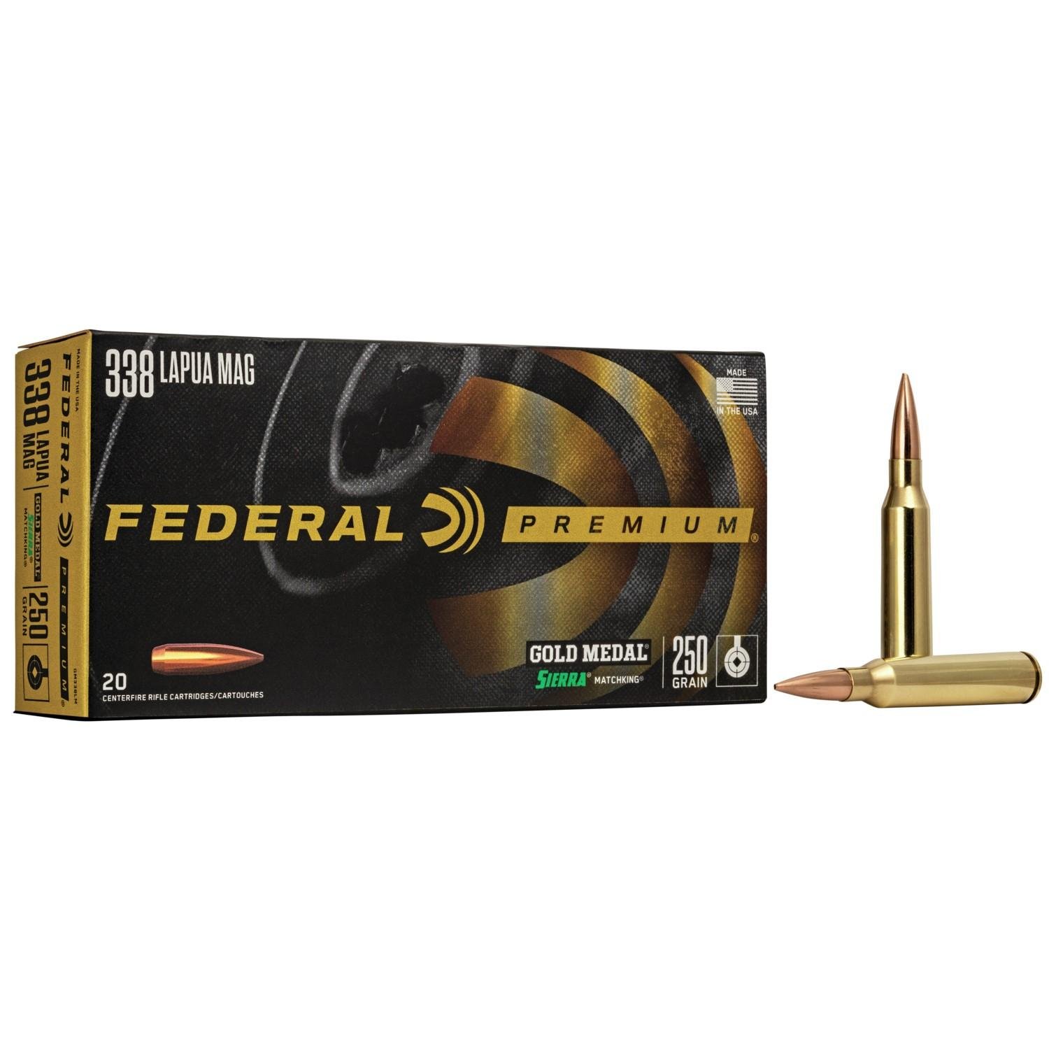 Federal GM338LM .338 Lapua Mag 250 Grain BTHP 20 Rounds per Box