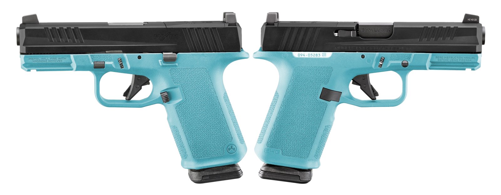 RUGER RXM 9MM PISTOL 4" BBL ROBIN EGG BLUE MAGPUL EHG, O.R. 2-15RD MAGS - ORION EXCLUSIVE