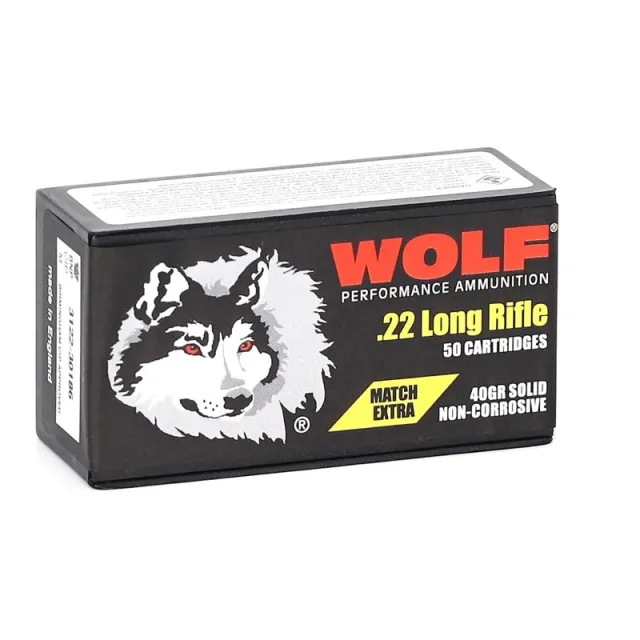 WOLF MATCH EXTRA RIMFIRE 22LR 40GR RN 50RD BOX ( 10 PER CASE) - WOLF for sale at TheGunDock