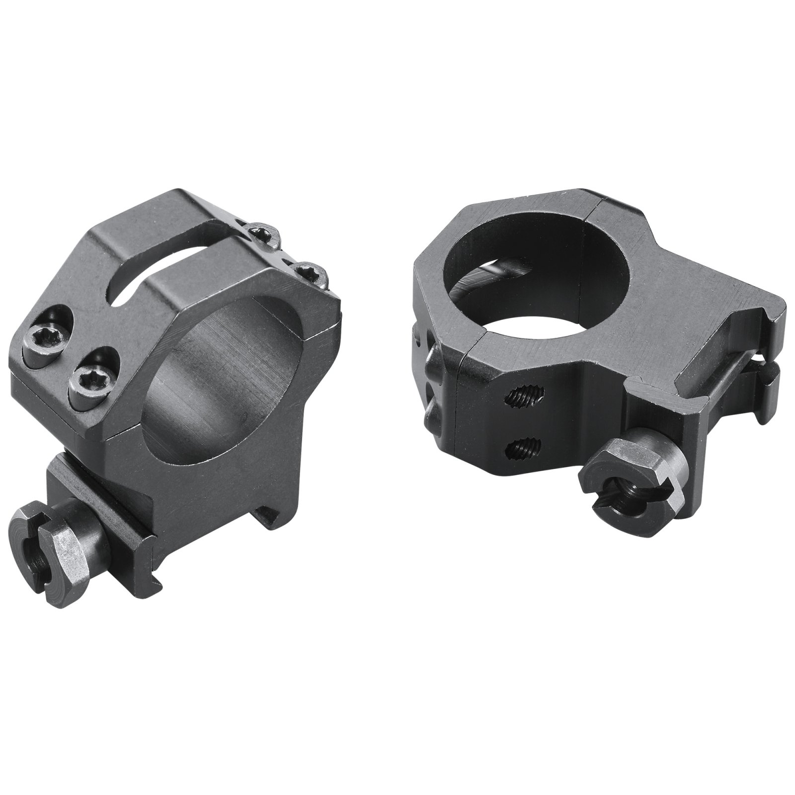 Weaver Mounts 48362 Skeleton Rings Scope Ring Set Black Anodized Aluminum 1" Tube Extra High Four Hole - Weaver - 1"
