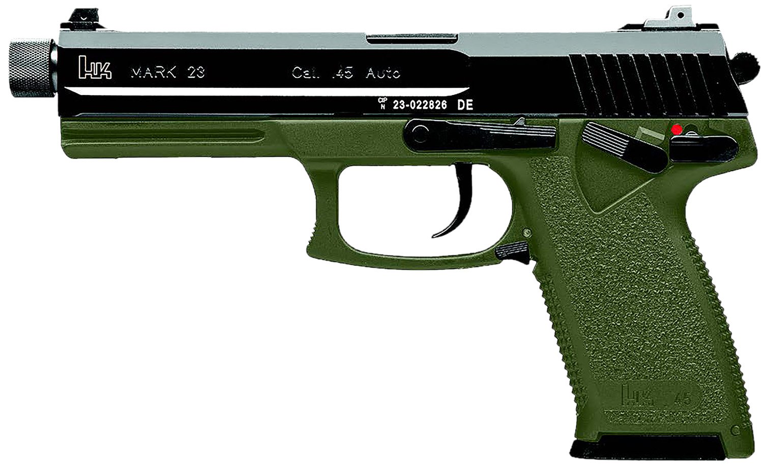 Heckler & Koch 81001075 Mark 23 .45 ACP 5.87" OD Green Semi-Auto - Heckler & Koch - DA/SA