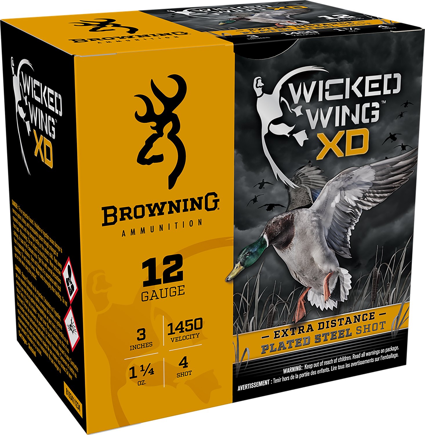 Browning Wicked Wing XD 12 Gauge 3 in 1.25 oz #4 Shot 25 Rounds - Browning - 12 Gauge