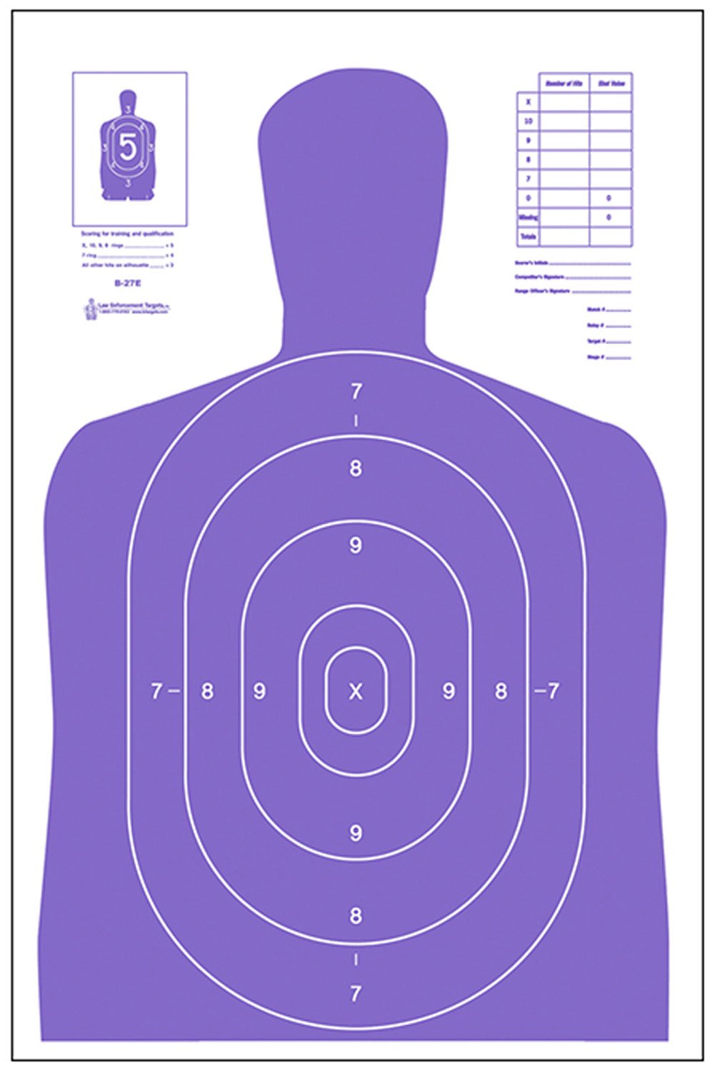 Action Target B27EPR100 Target 23 in x 35 in Fluorescent Purple 100 Pack