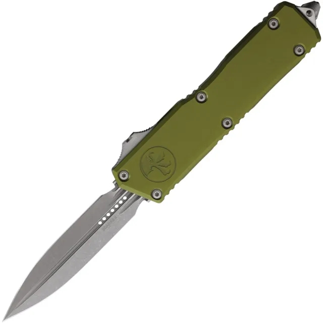 Microtech Scarab II G3 3.97 In D/E Apocalyptic OD Green Aluminum Handle