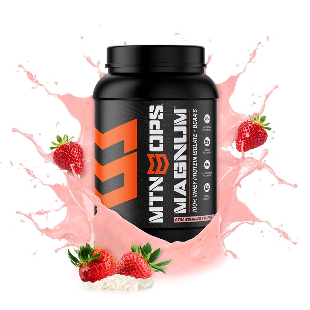 MTN Ops 3105430129 Magnum Protein Strawberries & Cream, 23g Protein, 5g BCAAs - MTN OPS
