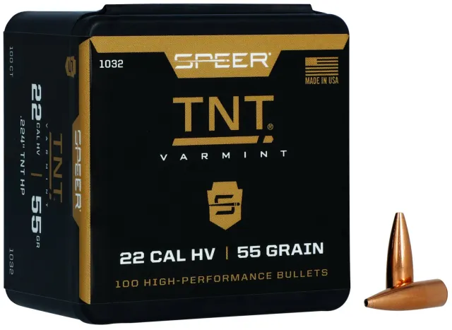 Speer TNT 1032 22 Caliber .224 55 gr Jacketed Hollow Point JHP