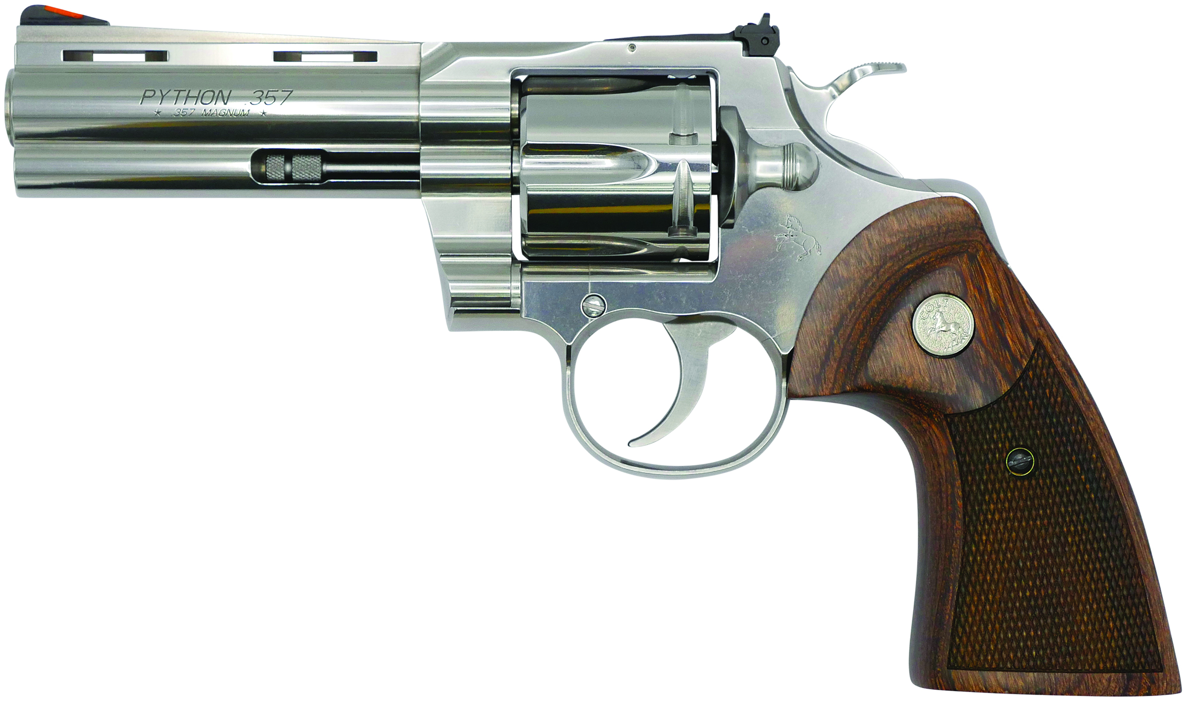 Colt ZPYTHONSP4WTS 357 Mag 4.25" SS 6RD Walnut Grip Adjustable Sights