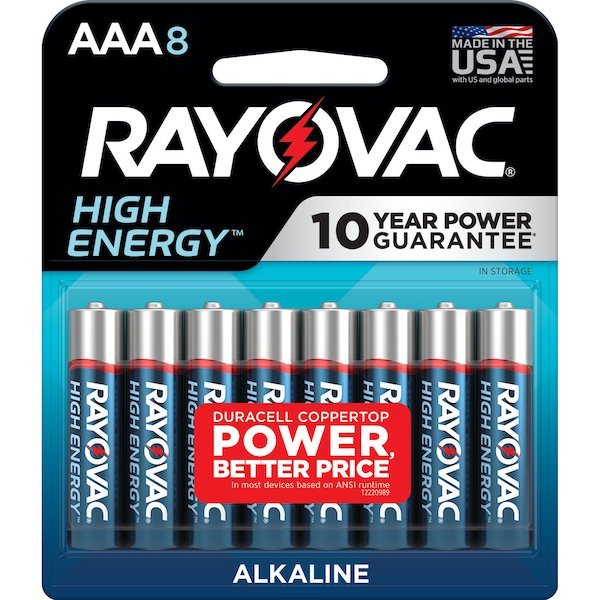 Energizer Batteries Ray O Vac AAA Battery 8 Pack E302349000