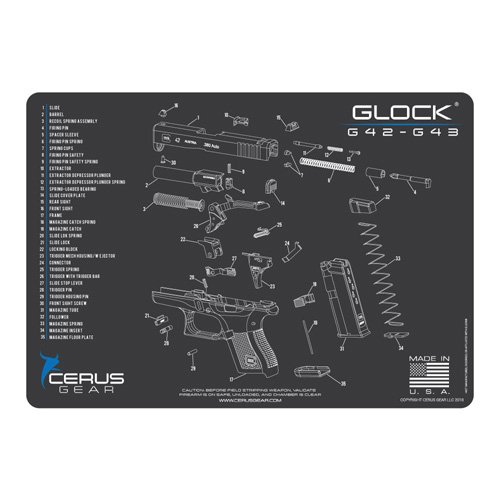 Cerus Gear Glock 42/43 Schematic Promat Charcoal Gray 12x17 - Cerus Gear
