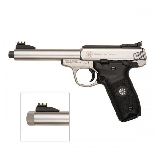 Smith & Wesson SW22 Victory 22 LR 5.50" TB 10+1 Satin Stainless Steel... - Smith & Wesson - 22 LR