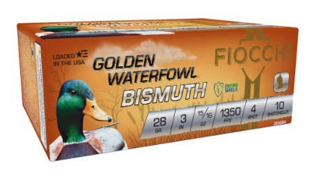 Fiocchi 283GB4 Golden Waterfowl 28ga 3" 1350FPS Bismuth #4 10rd Box - Fiocchi - 28