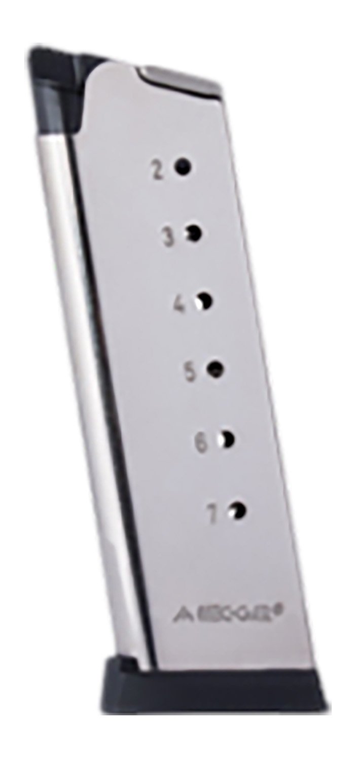 Buy Mec-Gar MGCO4507NPF 1911 Officers 7rd .45 ACP Nickel Steel Magazine online