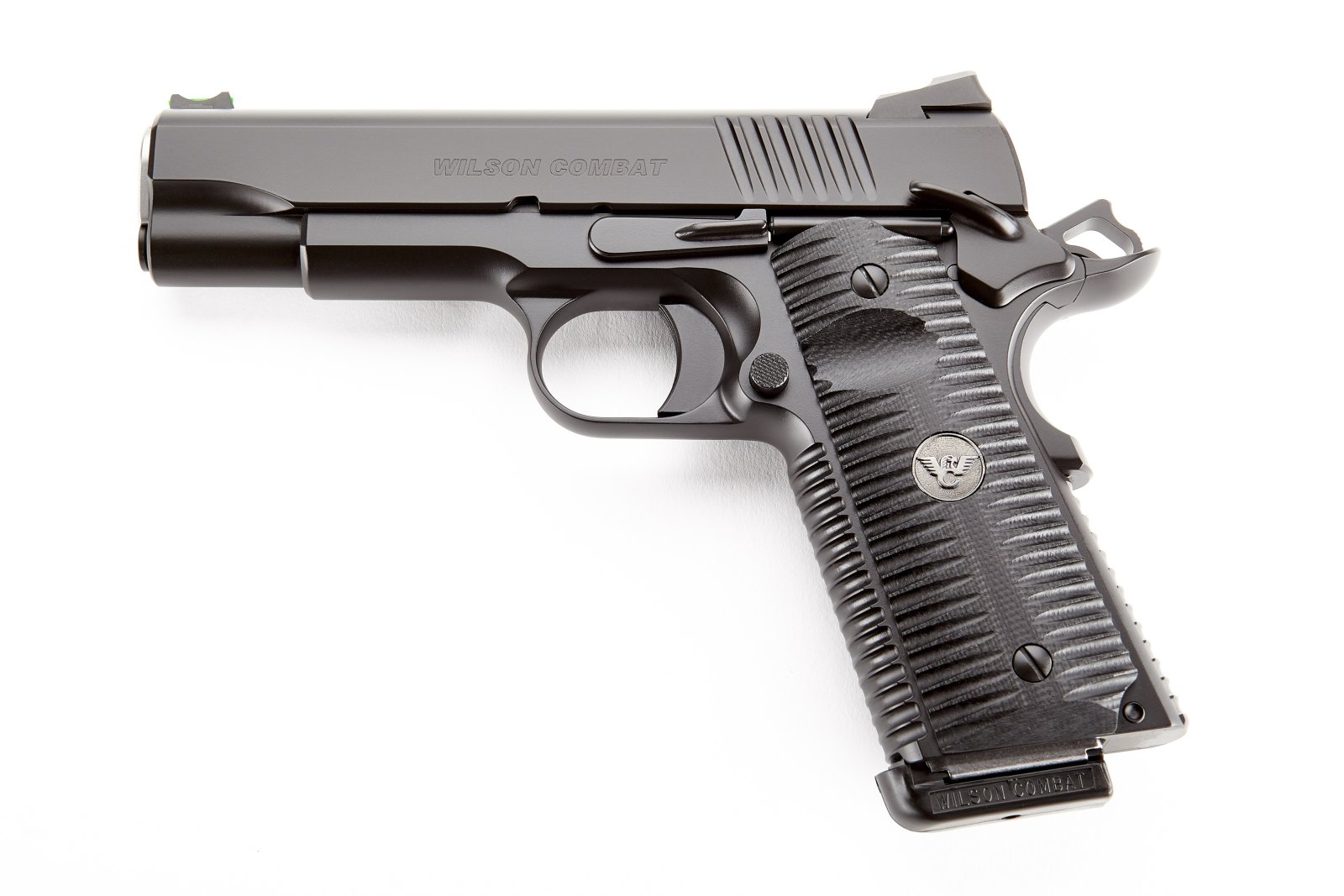 Wilson Combat ACPCOM45 ACP Commander 4.25" 8+1 Black G10 Grip Fiber Optic