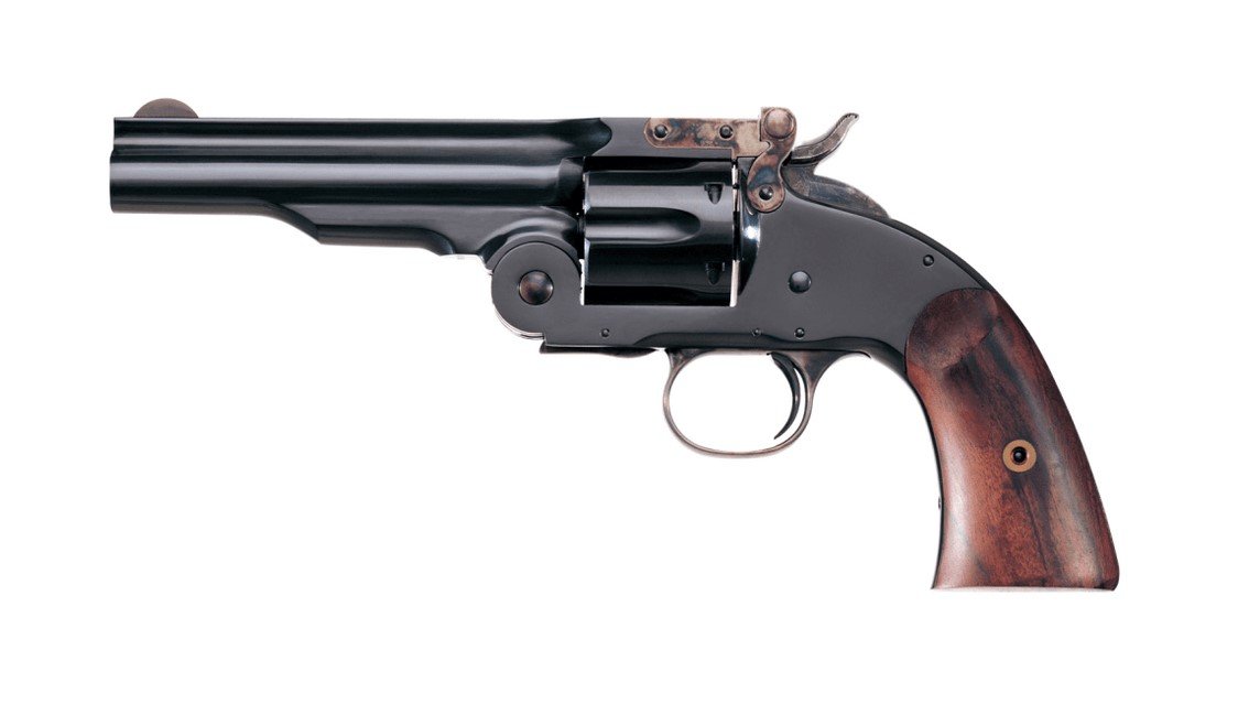 Taylors & Co Schofield .38 Special Revolver 5" Barrel 6 Rounds Blued Finish - Taylor's & Company - 38 Special