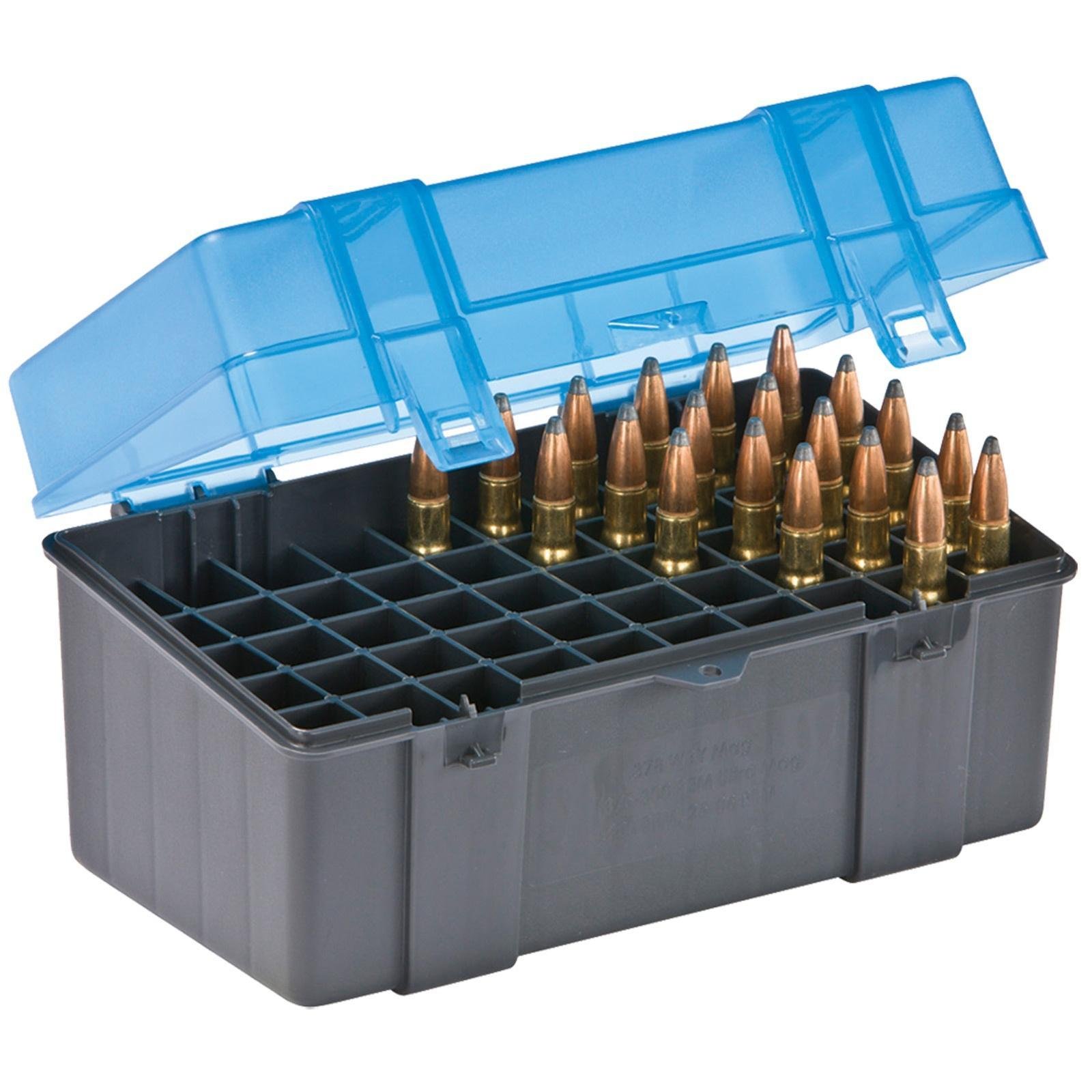Buy Plano Ammo Box 50 Rounds Large Rifle Flip Top Blue 123050 online