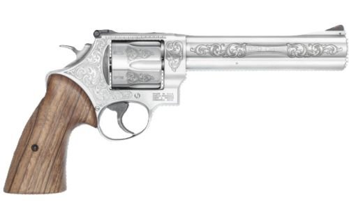 S&W 629 ENGRAVED 44 MAG 6.5" 6-SHOT WALNUT GRIPS