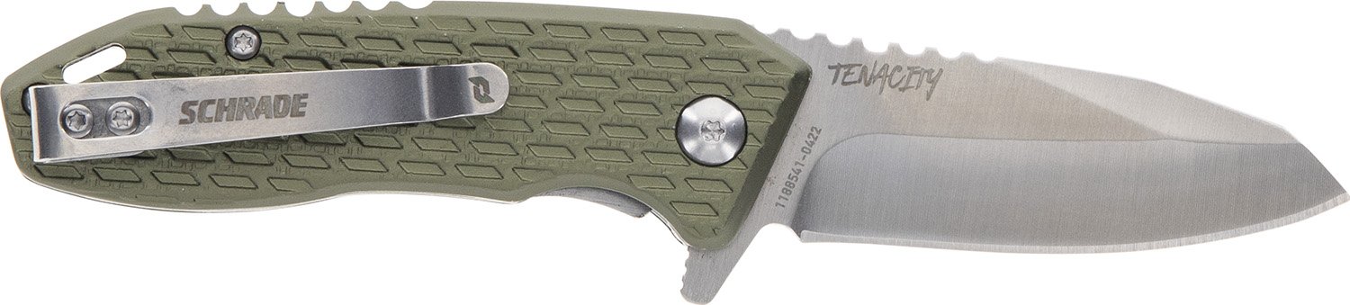 Schrade 1159317 Tenacity: Compact Folder with Modified Drop Point AUS-10A SS Blade, Aluminum Handle, Liner Lock, Ultra Glide Technology