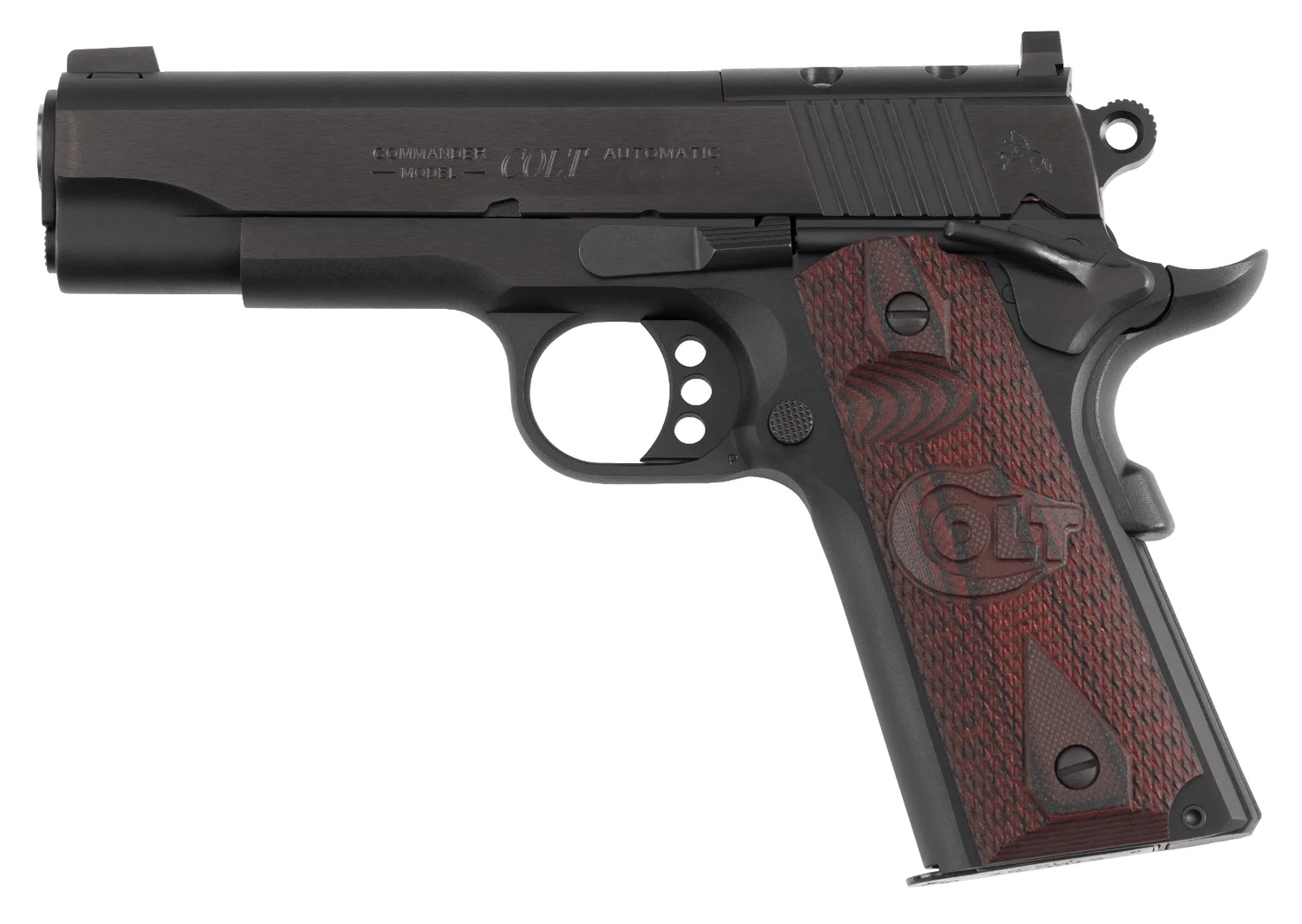 Colt Optic Ready Combat Commander Handgun 9mm Luger 9rd Magazine 4.25 Black with G10 Black Cherry Grips