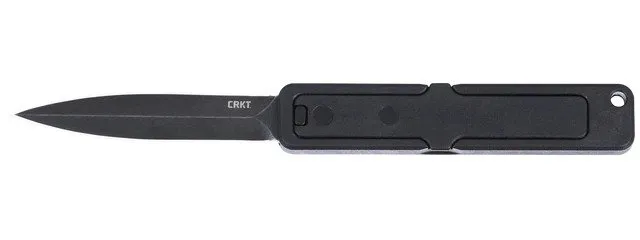 CRKT 6013 Gravatic Flip Black 3.18 In Spear Plain Stonewash