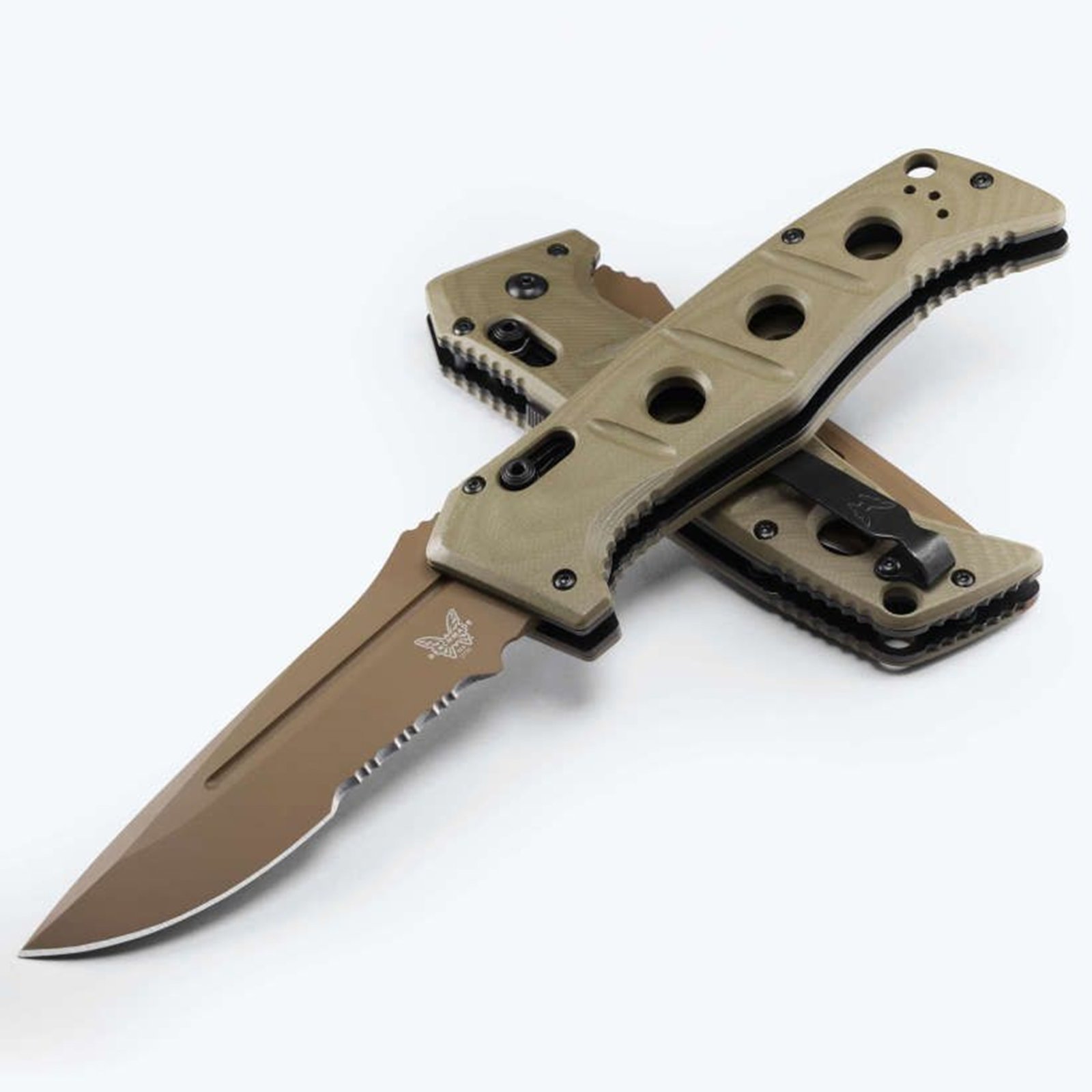 Benchmade Adamas AU/FDE/PS 3.8" OD Green G10 Scales