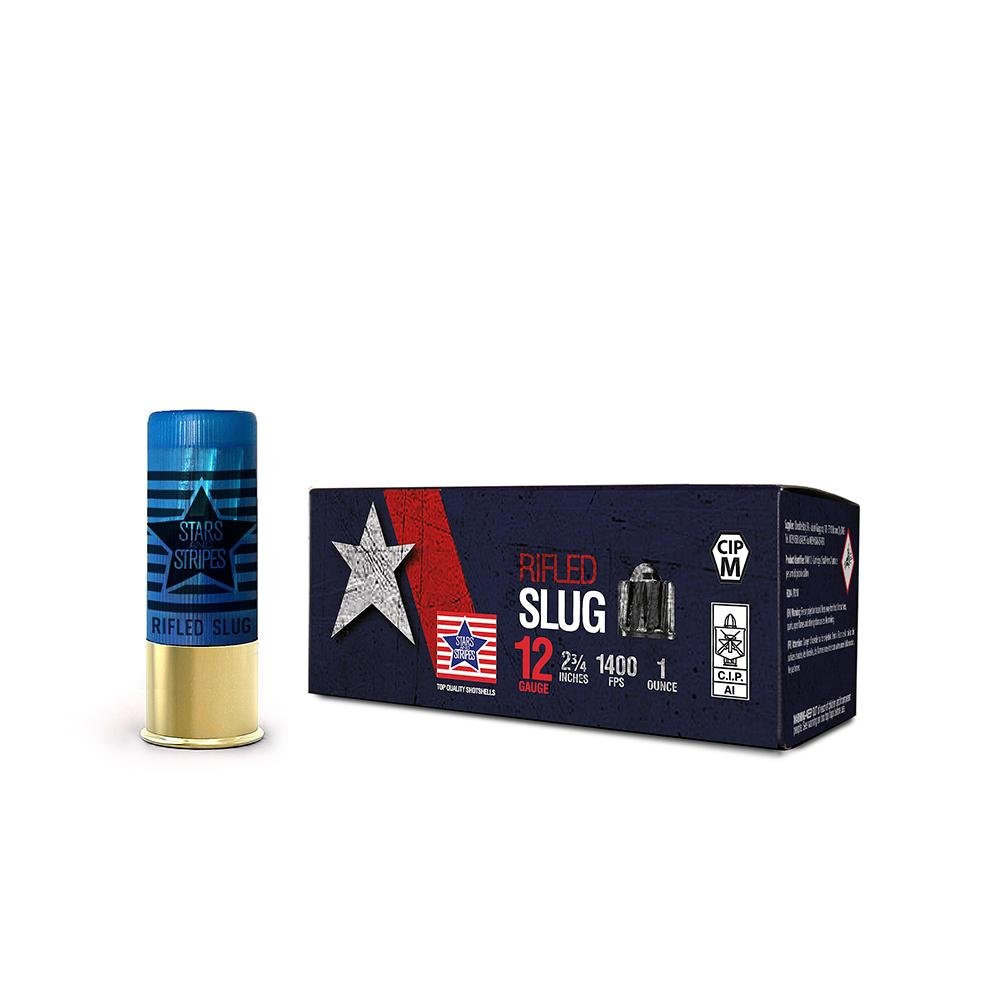 Buy PPU Stars & Stripes Rifled Slug Shotshells 12ga 2-3/4" 1oz 1400fps Slug 10/ct online