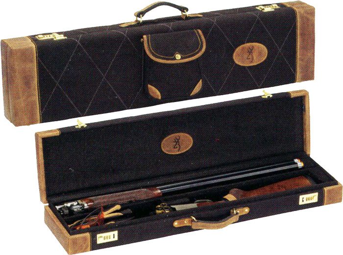 Browning Lona Canvas/Leather O/U Shotgun Case - Fits up to 34" Barrels - Browning