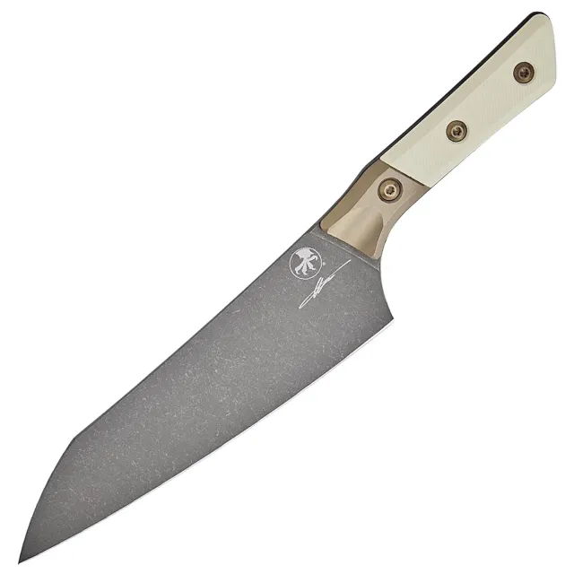Microtech 3000B-1DLCIVS 8 In Chef Knife Single Edge DLC Ivory G-10