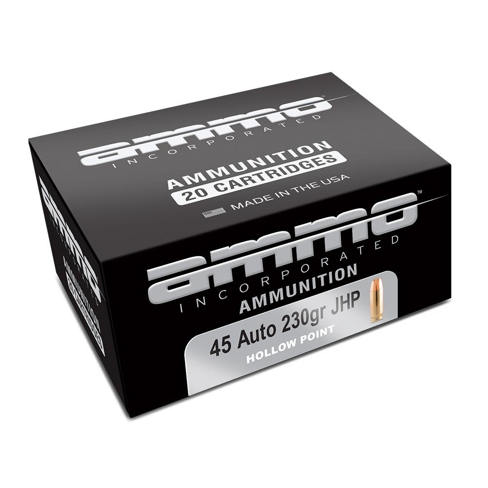 Ammo Inc 45230JHPA20 .45ACP 230gr JHP 20 Rounds Self Defense Ammo - Ammo Inc. - .45 ACP