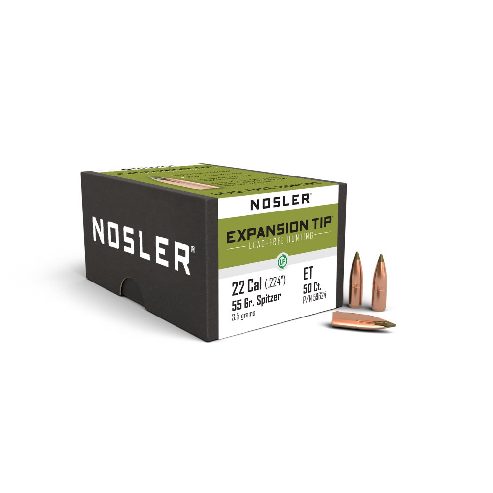 Nosler E-Tip Bullets 22 Caliber 55 Grains Spitzer Point Per 50 Md: 59624 - Nosler - .22