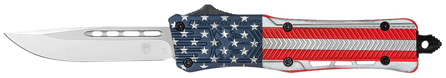 CobraTec CTK-1 SUSACTK1SDNS 2.75" D2 Steel OTF Knife, Flag Handle