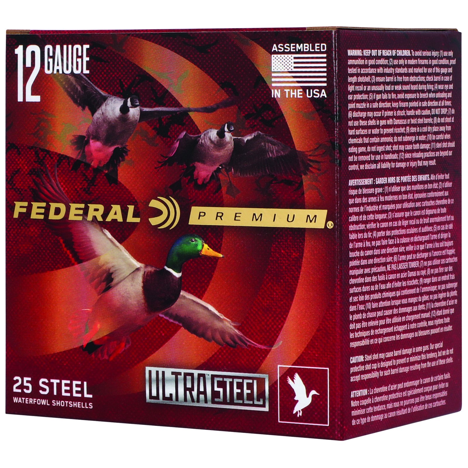 Federal PWUX1422 Premium 12 Gauge 3" 1-1/4 oz #2 Shot 1450 fps 25 Rds - Federal Premium Ammunition - 12 GAUGE