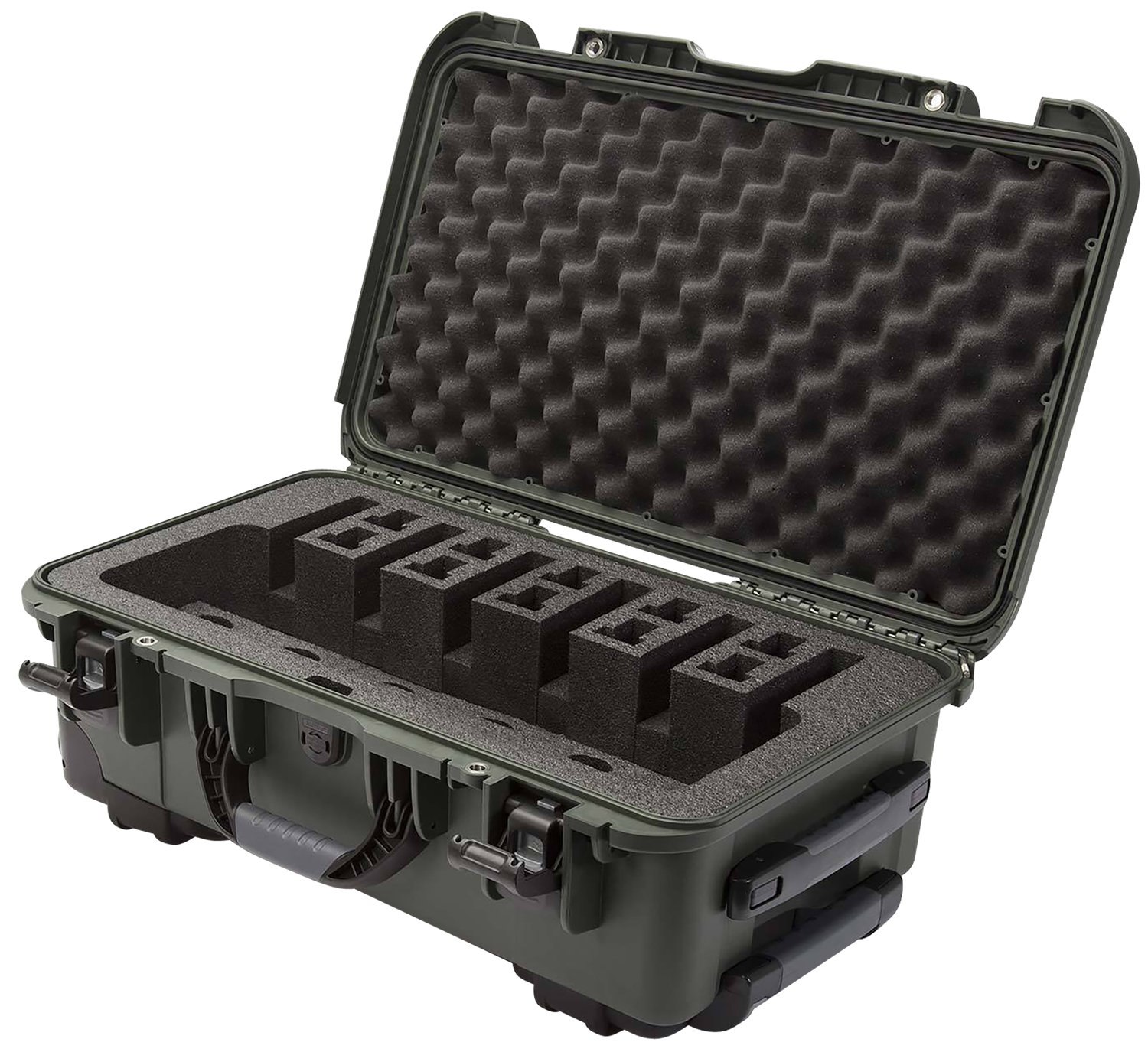 Nanuk 9356UP6 Olive Pistol Case, Foam Padding, 22"x14"x9" Interior