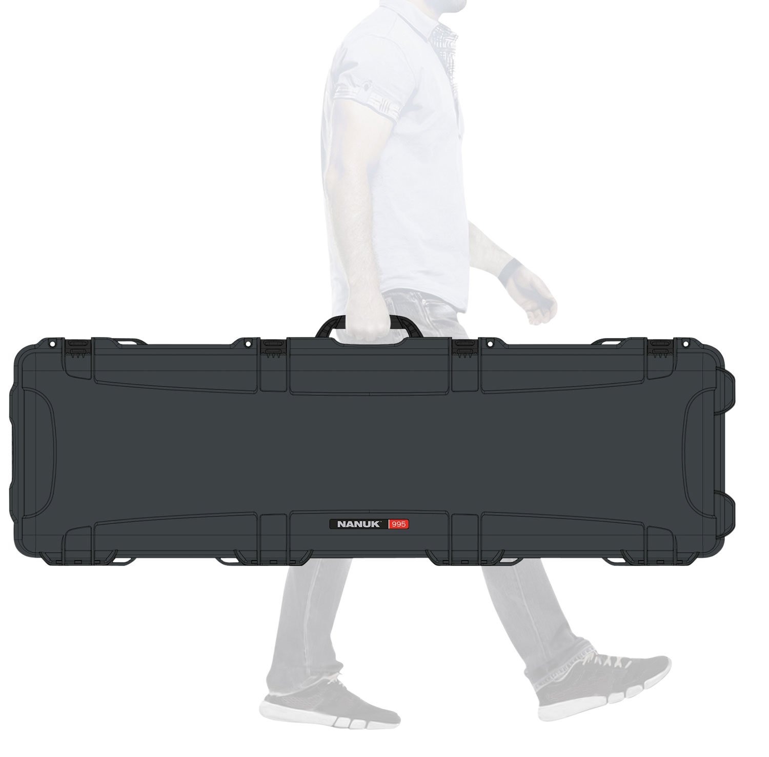 Nanuk 9951007 995 Waterproof Graphite Resin with Foam Padding & Lockable