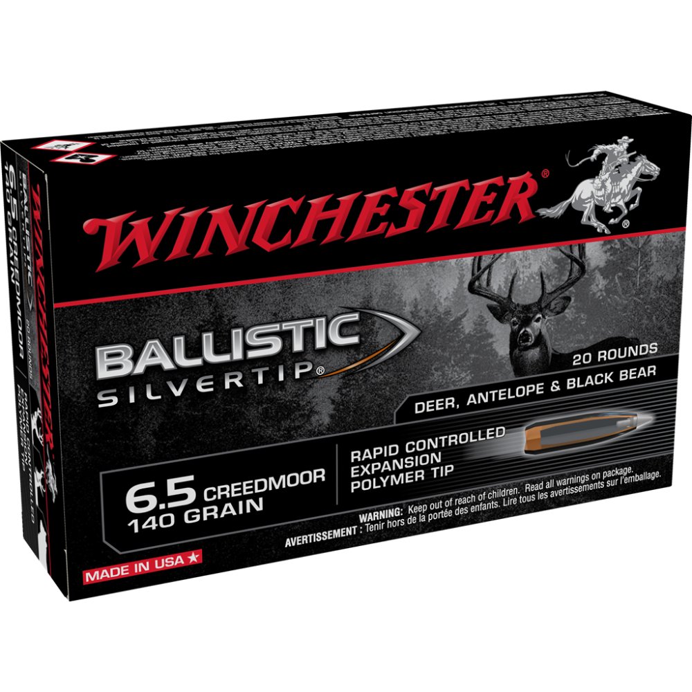 Winchester SBST65CM 6.5 Creedmoor 140 Grain Ballistic Silvertip 20 Rounds - Winchester - RAPID CONTROLLED EXPANSION POLYMER TIP