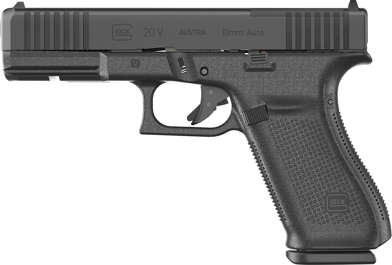 Glock UV2050201MOS G20 V MOS 10mm 4.61" Gas Nitride Semi-Auto Pistol - Glock