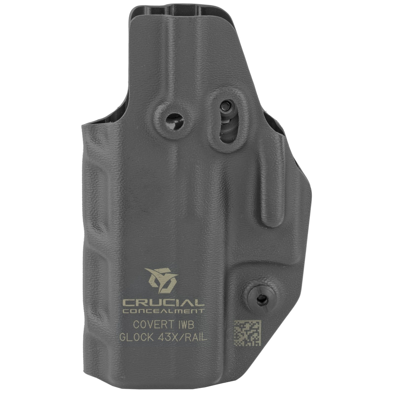 Crucial Concealment 1019 Covert IWB Holster, Ambidextrous, Kydex, Black - Crucial Concealment